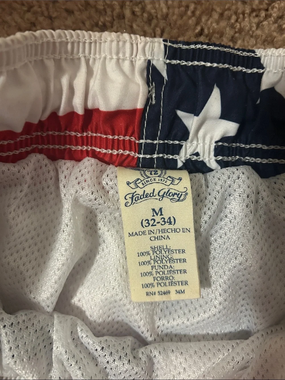 Men’s Stars & Stripes Swim Shorts - Red, White & Blue